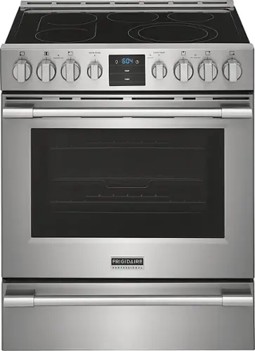 Front. Frigidaire - Professional 5.4 Cu. Ft. Freestanding Oven Electric True Convection Range - Stainless Steel.