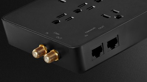 Rocketfish™ 12-Outlet Strip/1-USB-C/1-USB 4,680 Joules Surge Protector - Black WHERE TO BUY