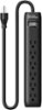 Best Buy essentials™ - 6-Outlet 1,080 Joules Surge Protector - Black-Front_Standard