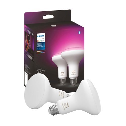 

Philips - Geek Squad Certified Refurbished Hue BR30 Bluetooth 85W Smart LED Bulb (2-pack) - White and Color Ambiance
