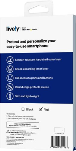 Lively® Lively - Dual-Layer Hard Shell Case for Jitterbug Smart4 - Pink HOW TO BUY