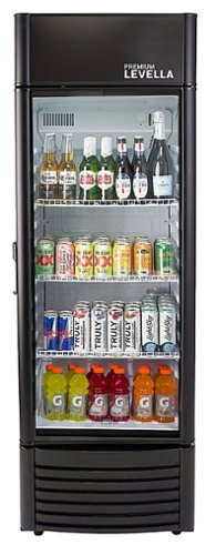 Premium Levella - 6.5 cu. ft. 1-Door Commercial Merchandiser Refrigerator Glass-Door Beverage Display Cooler - Black