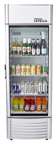 

Premium Levella - 6.5 cu. ft. 1-Door Commercial Merchandiser Refrigerator Glass-Door Beverage Display Cooler - Silver