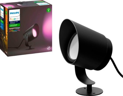 Philips - Geek Squad Certified Refurbished Hue White and Color Ambiance Lily XL Outdoor Spot Light Extension Kit - Black