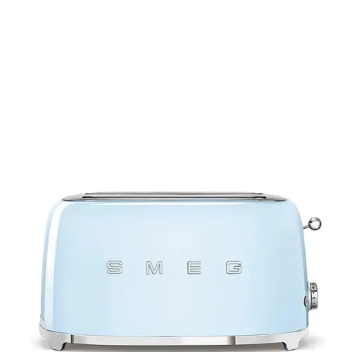 SMEG TSF02 4 Slice Long Wide Slot Toaster Pastel Blue TSF02PBUS Open