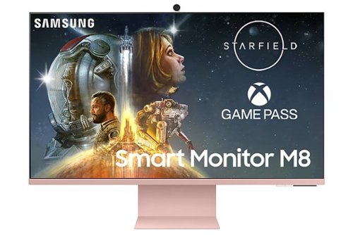 Samsung - M80C 32" Smart Tizen 4K UHD Monitor with Streaming TV, HDR10, Ergonomic Stand, SlimFit Camera Built-in Speakers - Sunset Pink