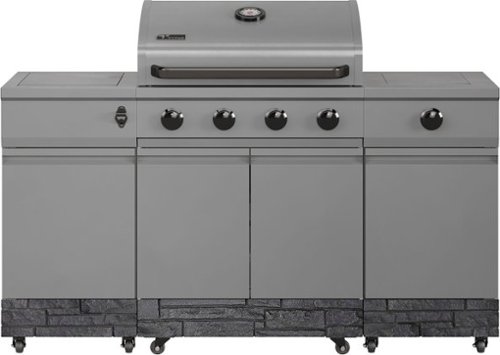 TYTUS Grills - Fresno Series Graphite Stacked Stone Island Grill - Gunmetal Gray
