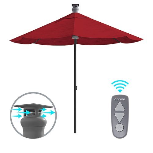 Above - Height Series 9-ft. Smart Sunbrella Umbrella with Remote Control and Wind Sensor - Spectrum Cherry