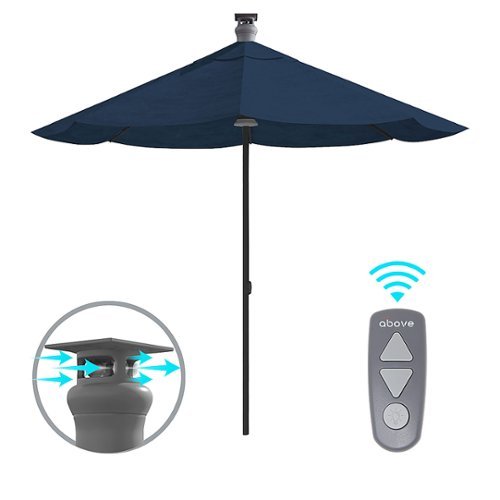 Above - Height Series 9-ft. Smart Sunbrella Umbrella with Remote Control and Wind Sensor - Spectrum Indigo