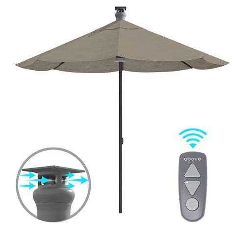 Above - Height Series 9-ft. Smart Sunbrella Umbrella with Remote Control and Wind Sensor - Spectrum Dove