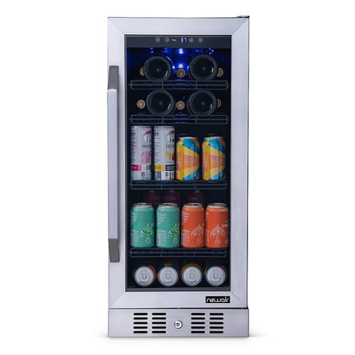 NewAir - 15” FlipShelf Wine and Beverage Refrigerator with Reversible Shelves