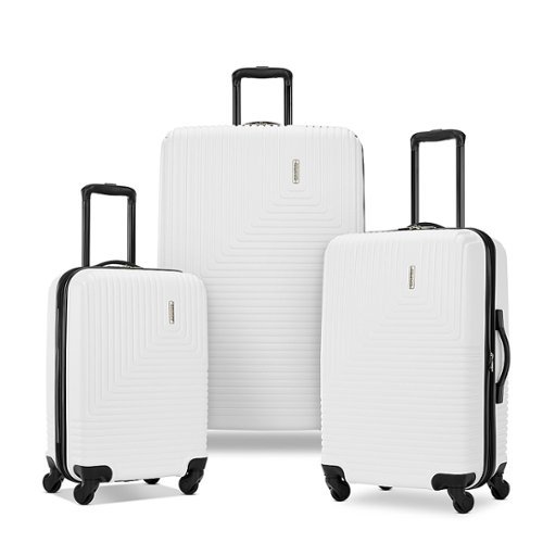 American Tourister - Groove 20", 24", 28" Expandable Spinner Suitcase Set (3 piece) - WHITE
