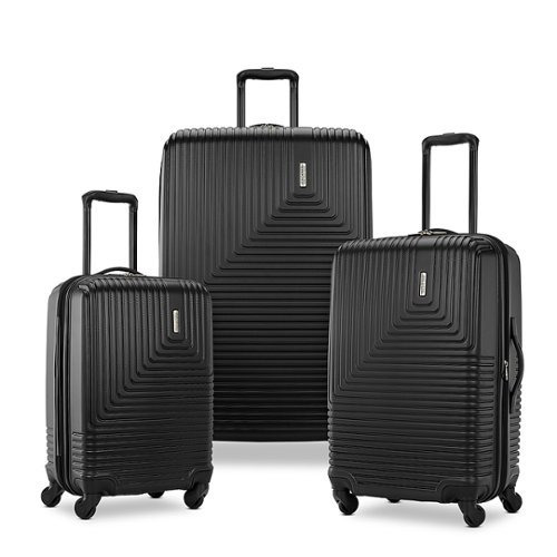 American Tourister - Groove 20", 24", 28" Expandable Spinner Suitcase Set (3 piece) - BLACK