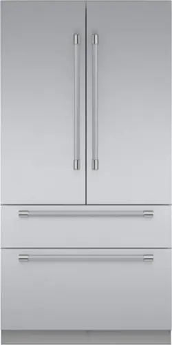Front. Thermador - Freedom Collection 23.9 Cu. Ft. French Door Built-in Smart Refrigerator with Professional Series Handles - Stainless Steel.