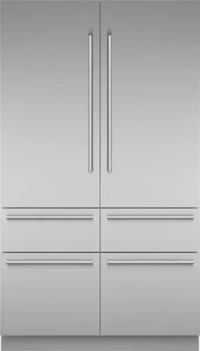 Front. Thermador - Freedom Collection 27.7 Cu. Ft. French Door Built-in Smart Refrigerator with Masterpiece Series Handles - Stainless Steel.