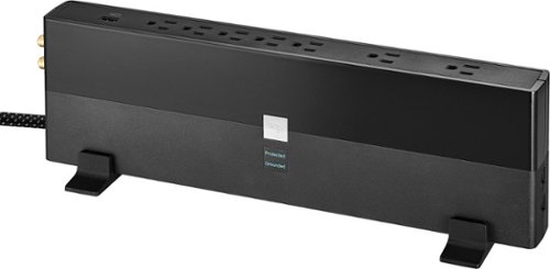 Rocketfish™ 7-Outlet/1-USB-C/1-USB 3,600 Joules Surge Protector - Black BUY IN SINGAPORE