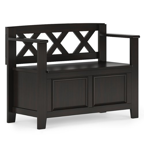 

Simpli Home - Amherst Small Entryway Storage Bench - Hickory Brown