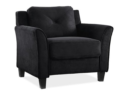 Lifestyle Solutions - Hartford Chair Upholstered Fabric Curved Arms - Black