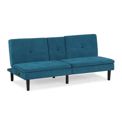 

Serta - Parsons Convertible Sofa with Power and USB Ports - Teal