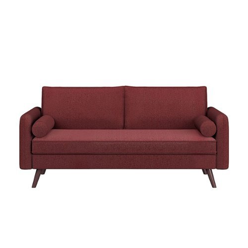 Lifestyle Solutions - Camden Stationary Sofa Hairpin Legs Pocket Coils - Burgundy