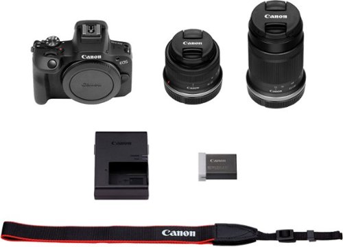 Canon EOS R100 4K Video Mirrorless Camera 2 Lens Kit with RF-S18-45mm and RF-S55-210mm Lenses - Black GLOBAL SHIPPING