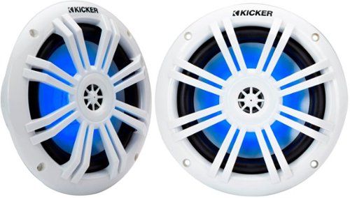 

KICKER - 6-1/2" 2-Way Marine Speakers with Polypropylene Cones (Pair) - White