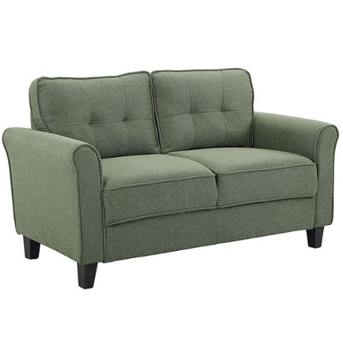 

Lifestyle Solutions - Hamilton Loveseat with Upholstered Fabric Rolled Arms - Green