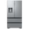 Samsung - 25 cu. ft. 4-Door French Door Counter Depth Smart Refrigerator with Four Types of Ice - Stainless Steel-Front_Standard