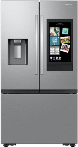 Samsung - 25 cu. ft. Mega Capacity 3-Door French Door Counter Depth Refrigerator with Family Hub - Stainless Steel
