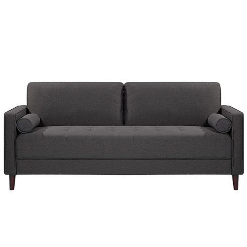 Lifestyle Solutions - Langford Sofa with Upholstered Fabric and Eucalyptus Wood Frame - Heather Grey