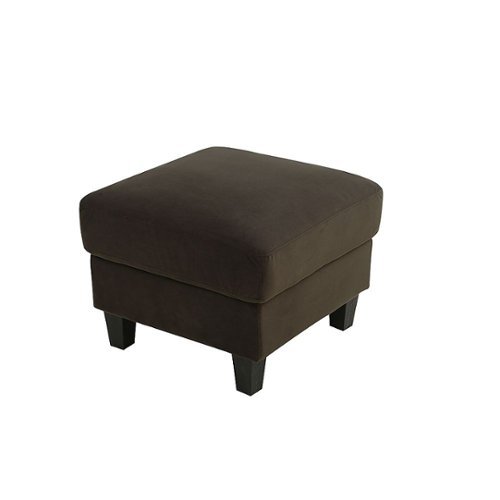 Lifestyle Solutions - Botany Upholstered Microfiber Fabric Ottoman - Coffee