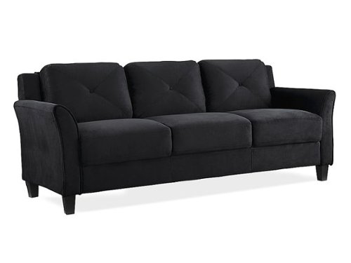Lifestyle Solutions - Hartford Sofa Upholstered Microfiber Curved Arms - Black