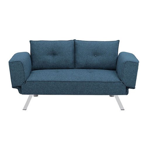 

Serta - Molecule Convertible Sofa with Adjustable Wing Arms - Blue