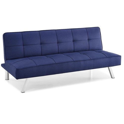 Serta - Corey Multi-Functional Convertible Sofa  in Faux Leather - Navy Blue