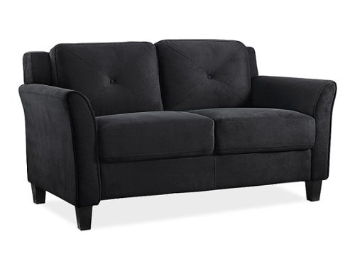 Lifestyle Solutions - Hartford Loveseat Upholstered Microfiber Curved Arms - Black