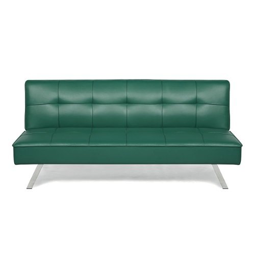 

Serta - Corey Multi-Functional Convertible Sofa in Faux Leather - Green