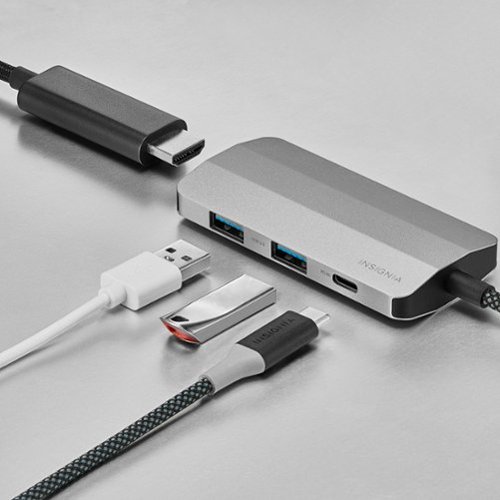 Insignia™ 4-Port USB-C Hub - Gray BUY ONLINE