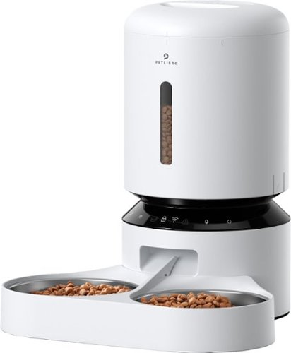 PetLibro - Granary WiFi Stainless Steel Dual Food Tray 5L Automatic Dog and Cat Feeder with Voice Recorder - White