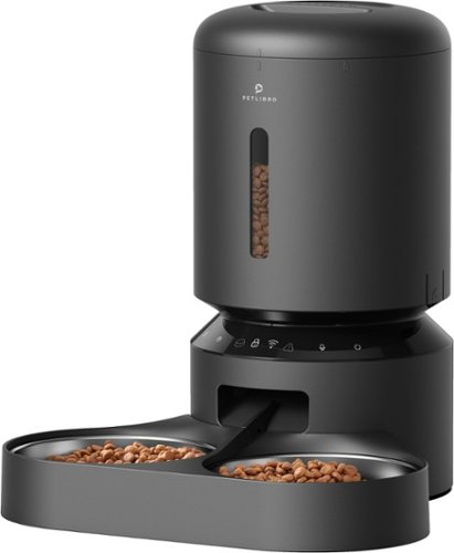 PetLibro - Granary WiFi Stainless Steel Dual Food Tray 5L Automatic Dog and Cat Feeder with Voice Recorder - Black
