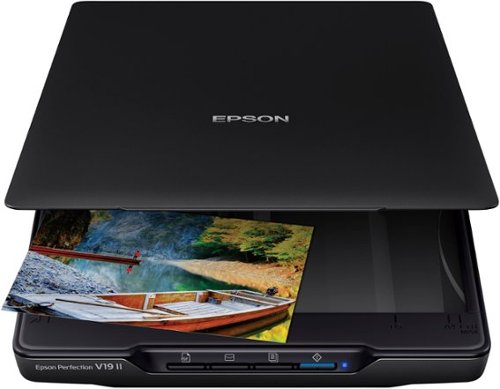 Epson - Perfection V19 II Color Photo and Document Flatbed Scanner