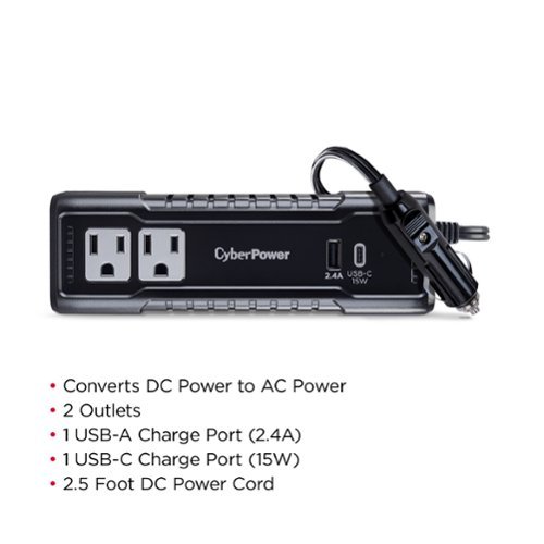 CyberPower M175XUC 175 W Power Inverter - Black WHERE TO BUY