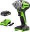 Greenworks - 24 Volt 1/2” Brushless Cordless Impact Wrench with 2Ah Battery and Charger - Green-Front_Standard