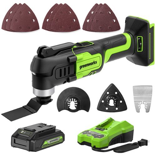 Greenworks - Multi Tool w. 2AH battery, 2A charger - Green
