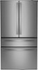 GE Profile - 28.7 Cu. Ft. 4-Door French Door Smart Refrigerator with Dual-Dispense AutoFill Pitcher - Stainless Steel-Front_Standard