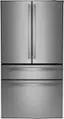 Front. GE Profile - 28.7 Cu. Ft. 4 Door French Door Refrigerator  with Dual-Dispense AutoFill Pitcher - Fingerprint Resistant Stainless Steel.