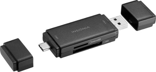 Insignia™ USB-C/USB 3.0 to SD and microSD Memory Card Reader - Black WORLDWIDE DELIVERY