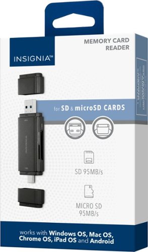 Insignia™ USB-C/USB 3.0 to SD and microSD Memory Card Reader - Black BUY IN EUROPE