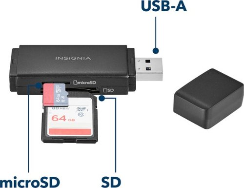 Insignia™ USB 3.0 SD and microSD Memory Card Reader - Black WHERE TO BUY