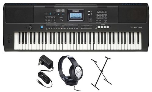 Yamaha - PSR-EW425 PKS 76-Key Keyboard with X-Stand, Adapter, and Headphones - Black