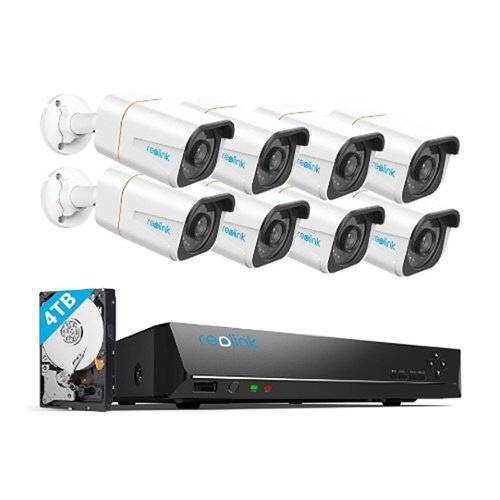 Reolink - 16 Channel NVR System with 8x 10MP Bullet Cameras with Smart Detection - White,Black